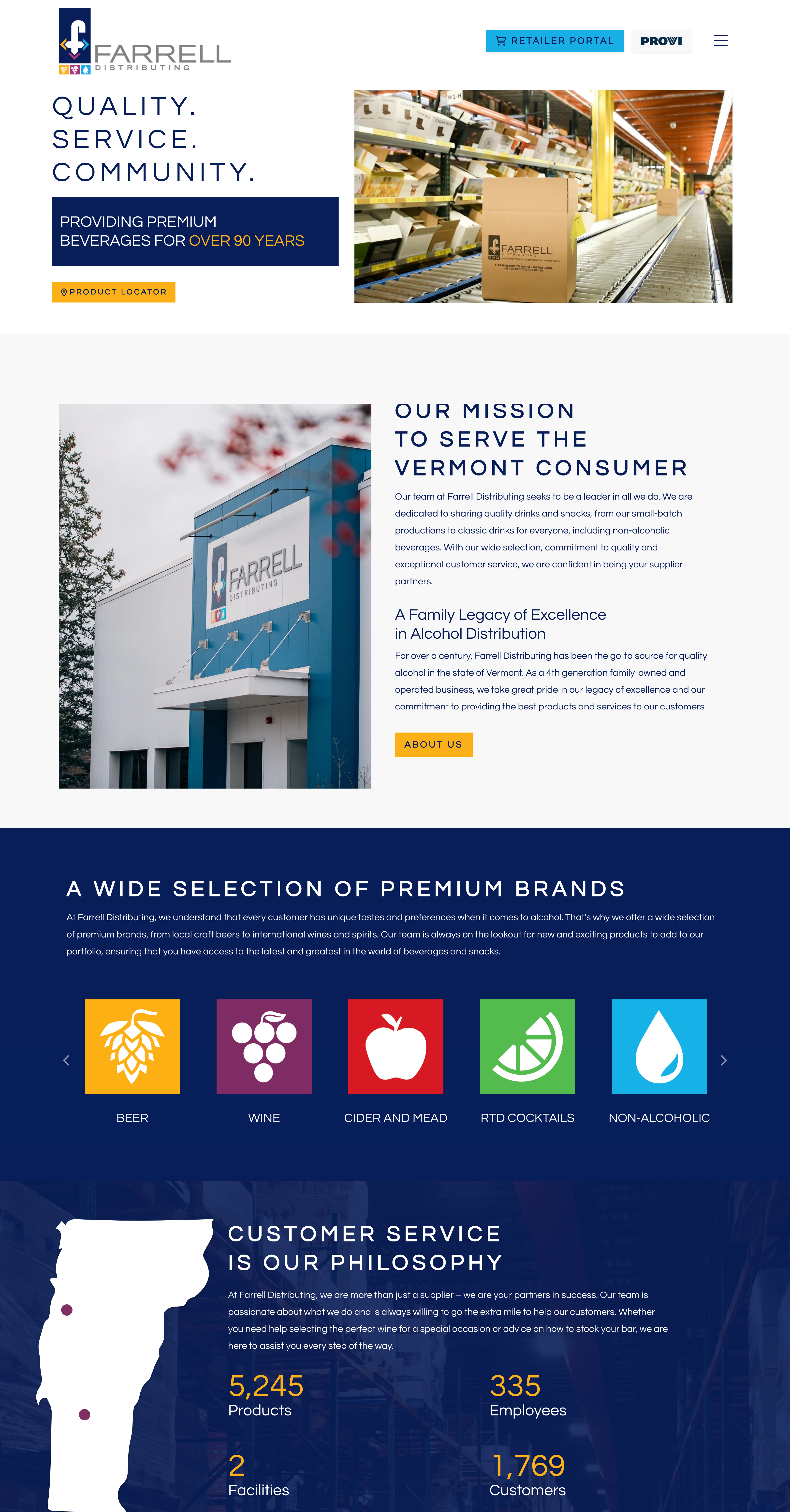 Farrell Distributing Home page